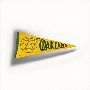 MLB Oakland A's Vintage Circa 1960's Yellow A's Team Logo Baseball Pennant